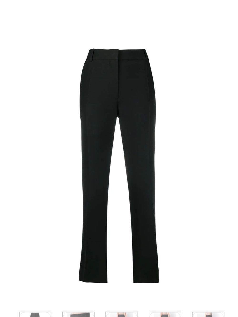 Valentino Garavani Black Straight-Leg Women's Pants Virgin Wool - Picture 4 of 6